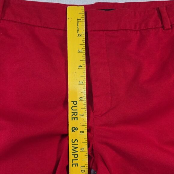 Zara Basic Collection Chino Fit Pants Women's  Size 10 Tapered Red Cotton Blend - Picture 7 of 9